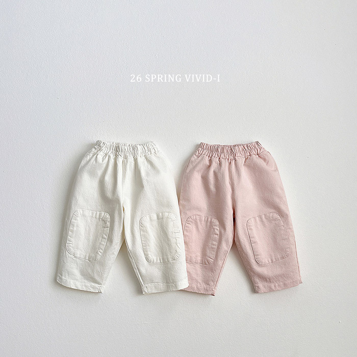 正韓春vividi 兩色補丁直筒褲