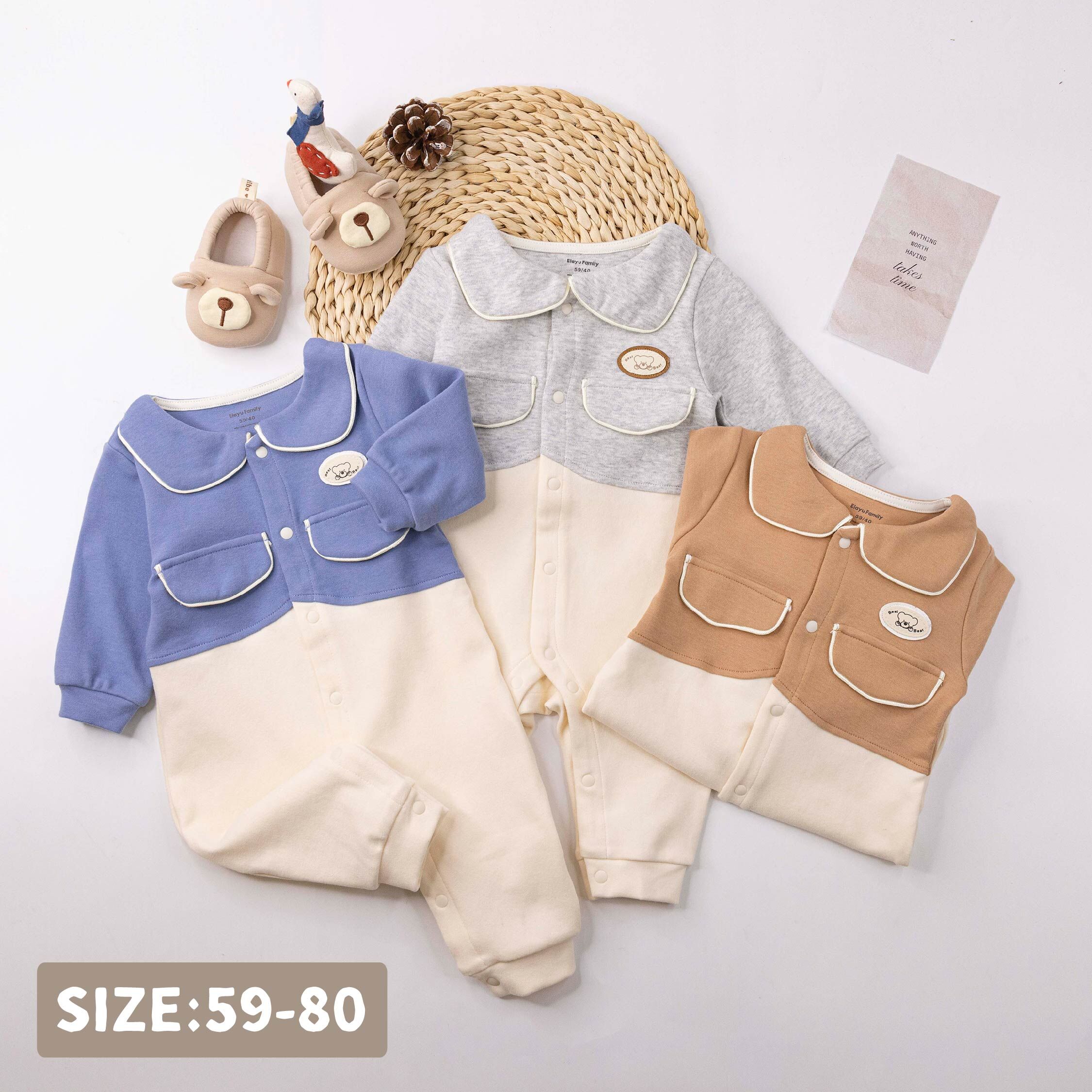 衣拉語【JG5209】質感熊熊小標假兩件連身衣＊三色