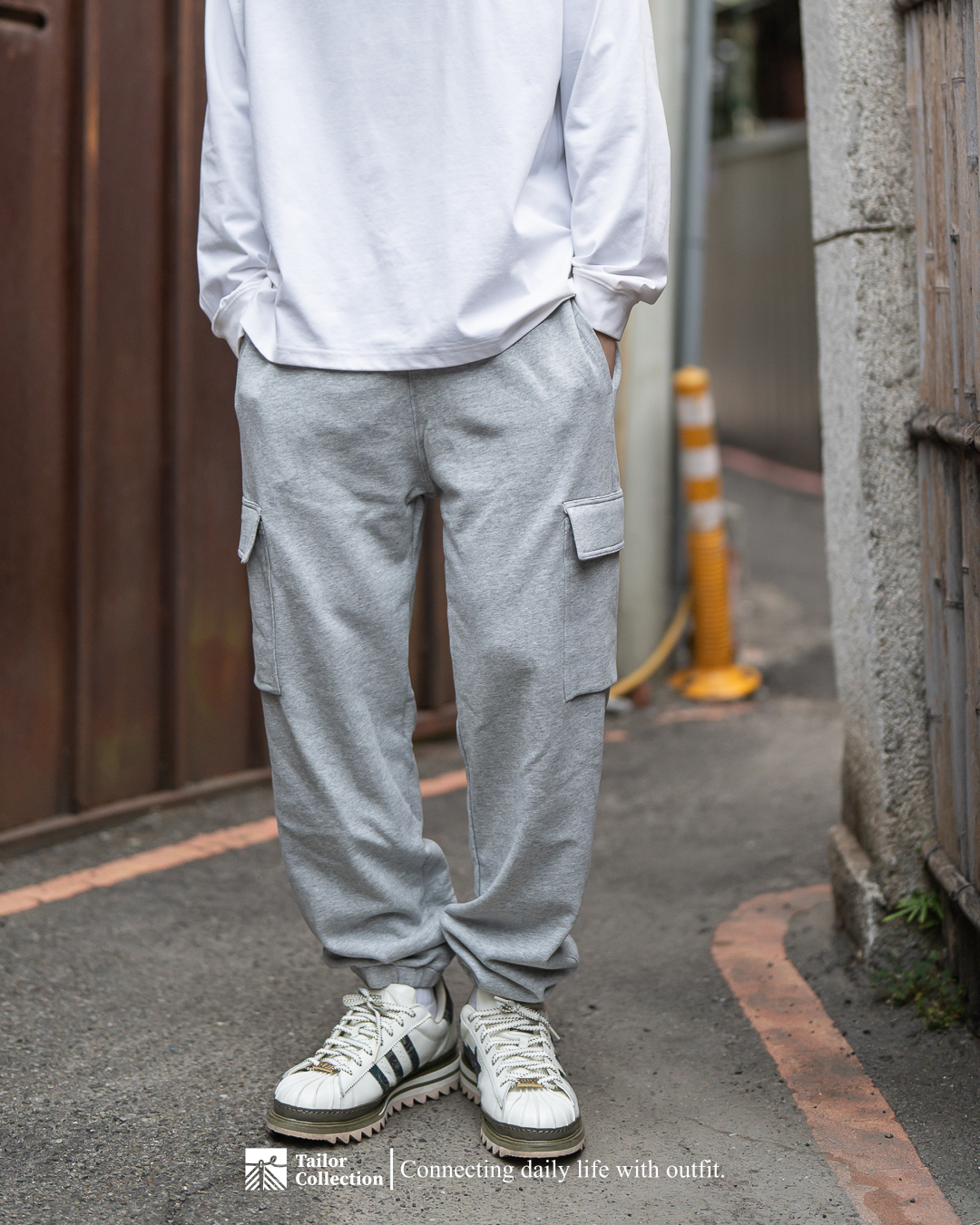 #現貨 Tailor collection 側口袋 縮口棉褲 2320 灰