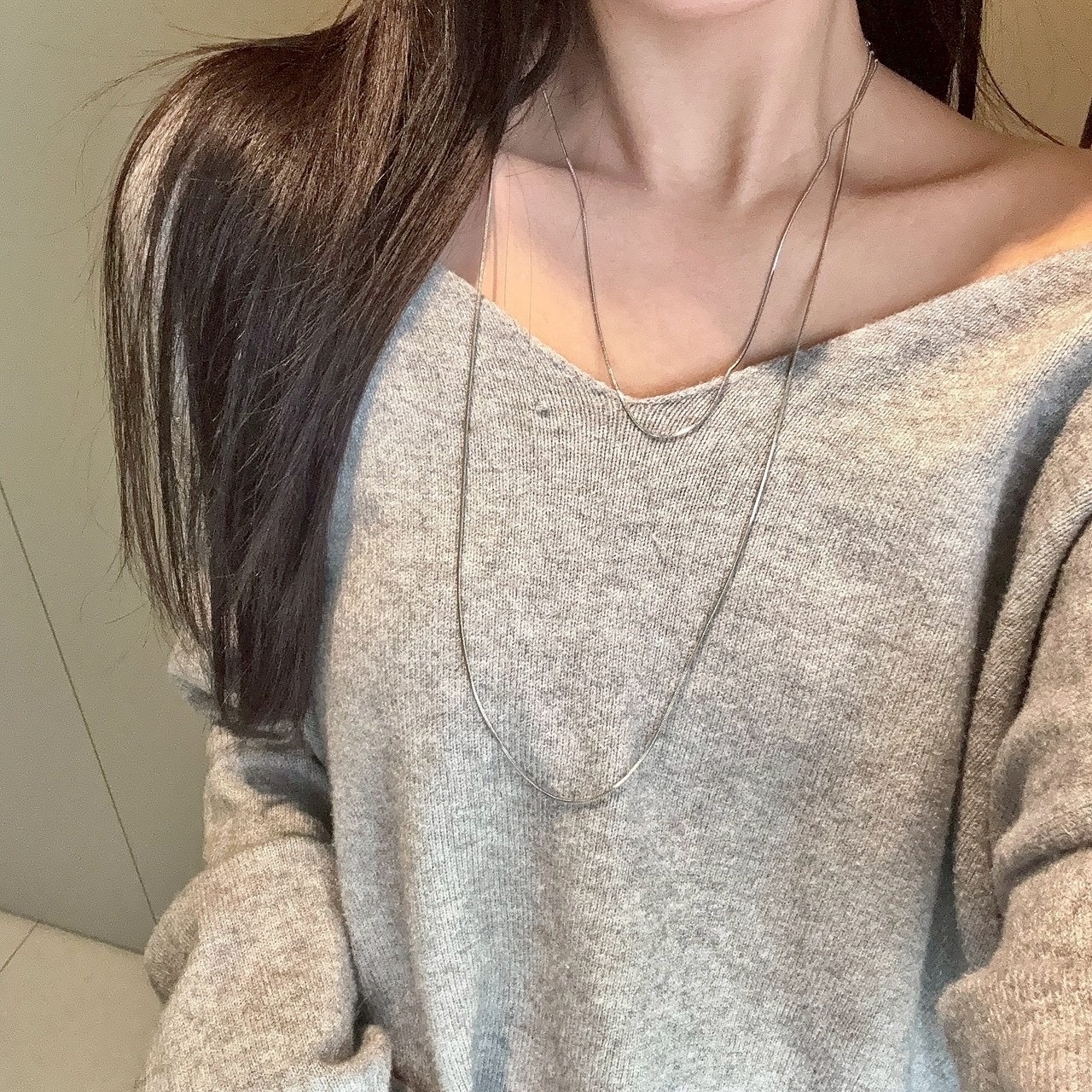 Gy”經典金銀細蛇骨雙層毛衣鏈