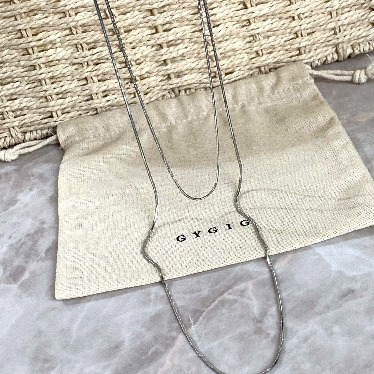 Gy”經典金銀細蛇骨雙層毛衣鏈