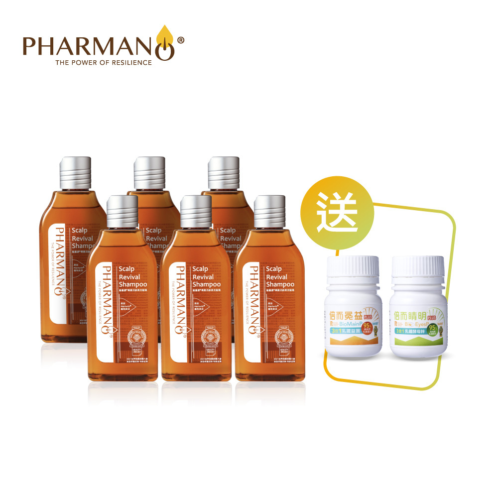 髮蔓濃 氧髮活齡素洗髮精(6入)  + (贈) 30粒倍而冕益+倍而睛明(1組) (市價2600)