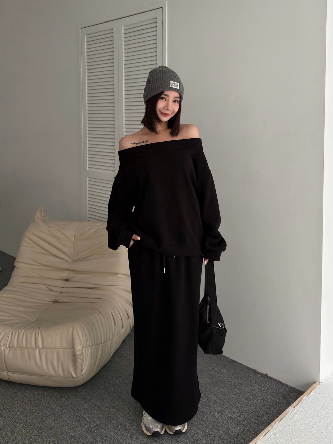 一字領內刷毛套裝