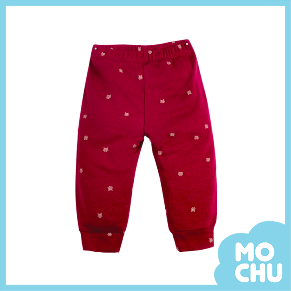 大紅蝴蝶純棉縮口褲