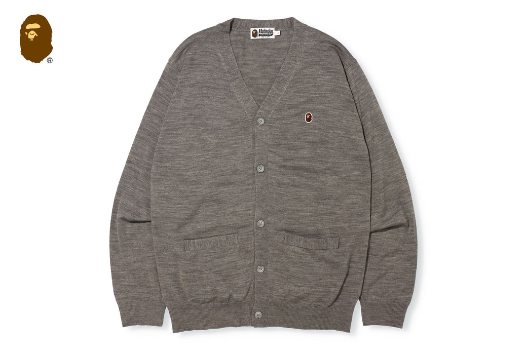 2025AW BAPE A BATHING APE HEAD ONE POINT CARDIGAN 刺繡 小頭 針織衫 外套 現貨 1H70-120-001