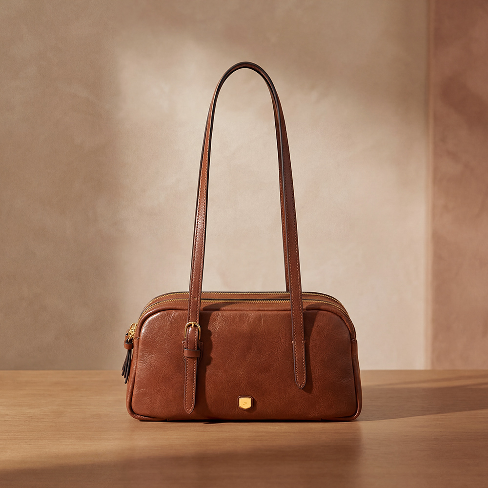 Danni 真皮時尚單肩包-咖啡色 ZB11223212