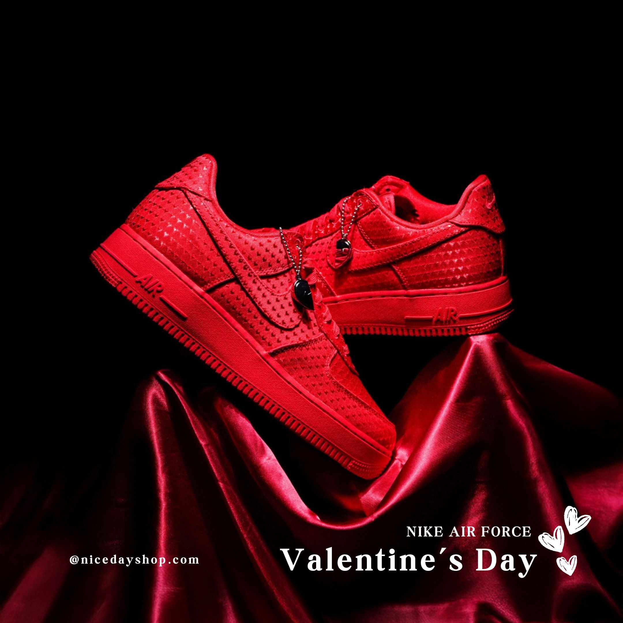NICEDAY 代購 Nike Air Force 1 情人節 愛心 2026 限定 滿版 心 紅色 男款 IB6836-600