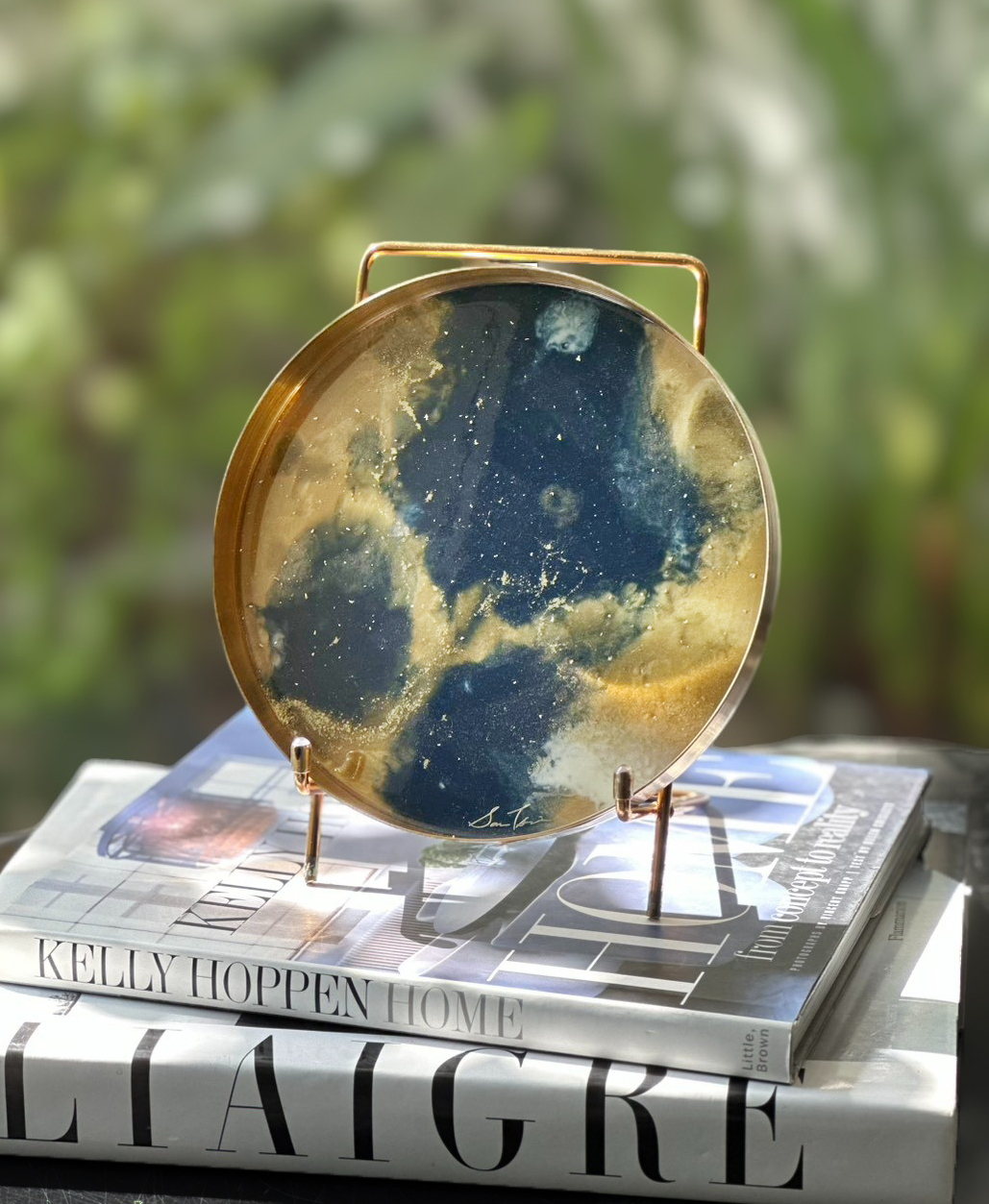 銀河 金屬圓托盤