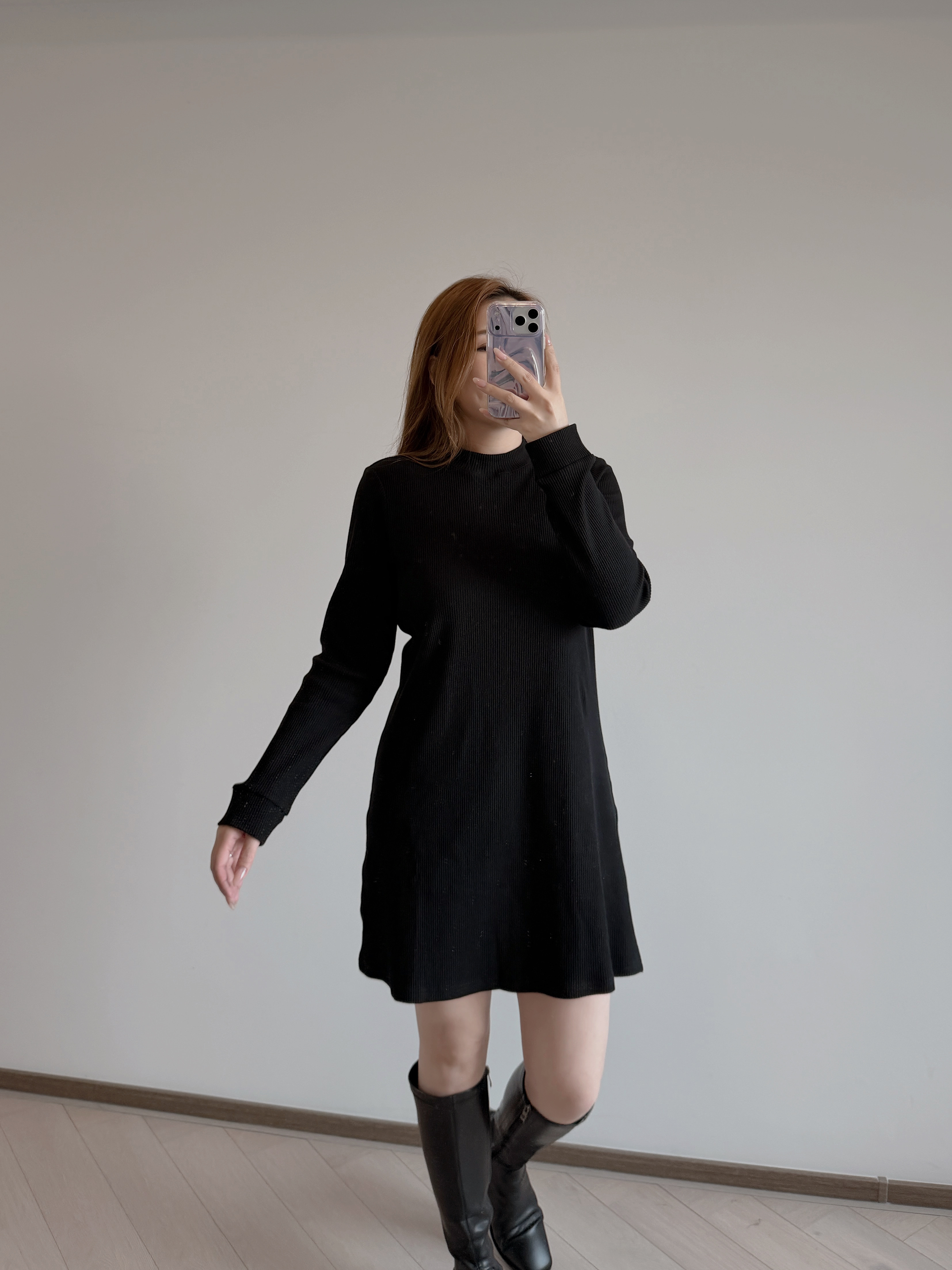 現貨/預訂 7386 軟滑顯瘦小黑裙