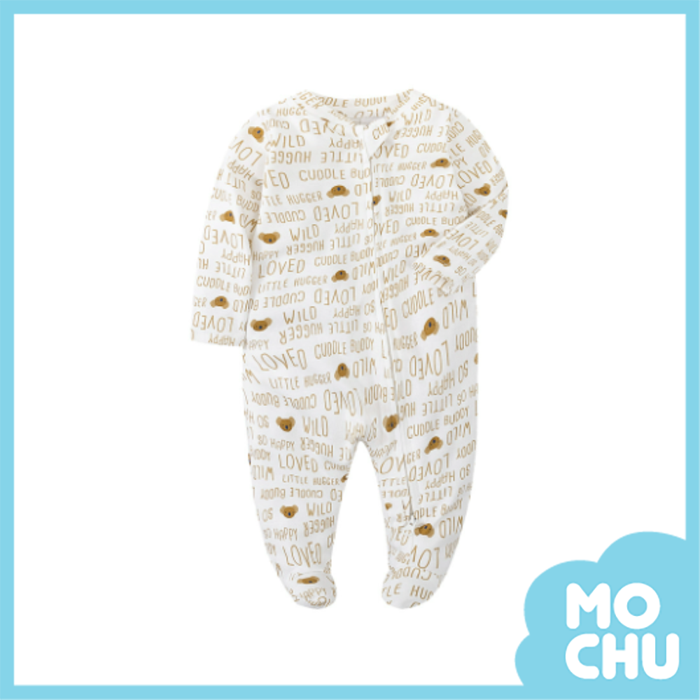 字母愛心拉鍊包腳連身衣