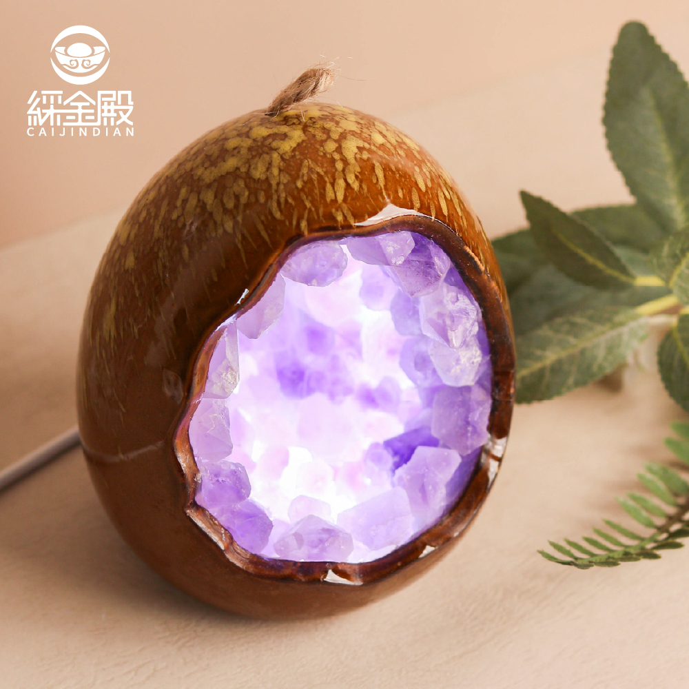 天然原礦紫晶簇USB夜燈｜清除負能量｜提升智慧｜紫水晶｜舒緩壓力【綵金殿】