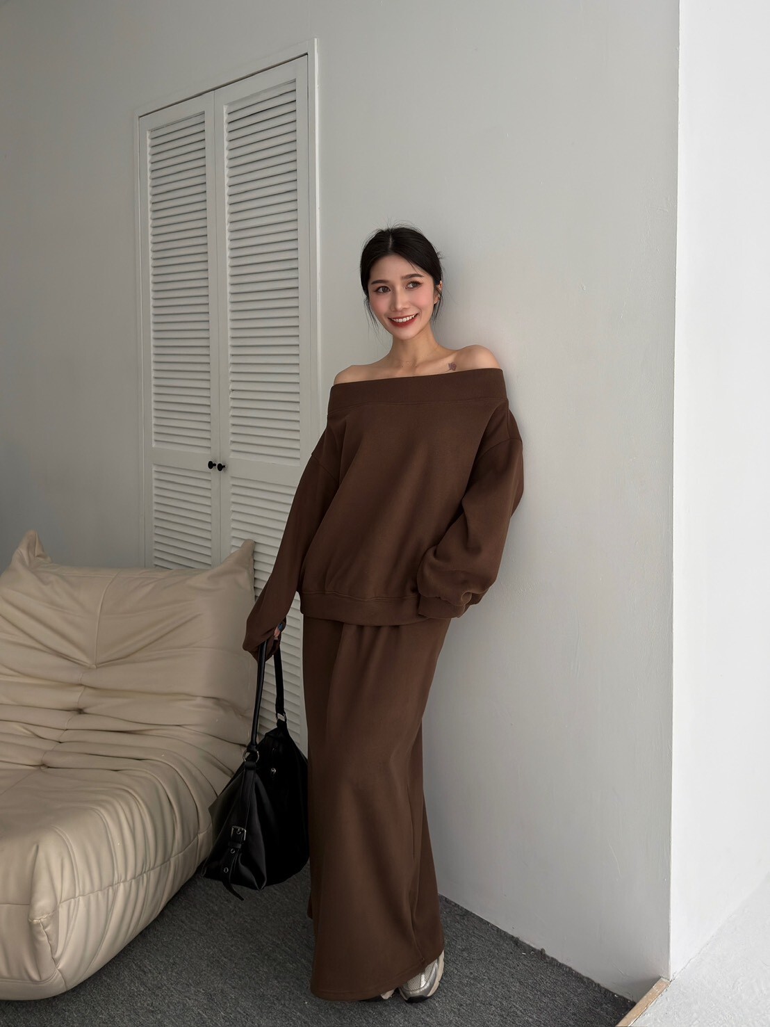 一字領內刷毛套裝