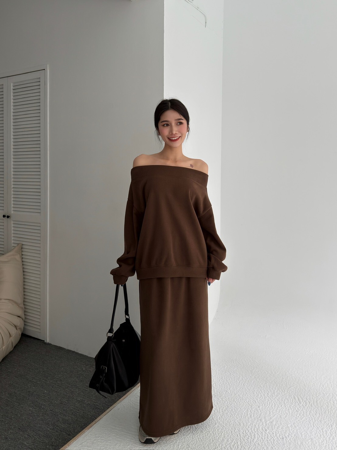 一字領內刷毛套裝