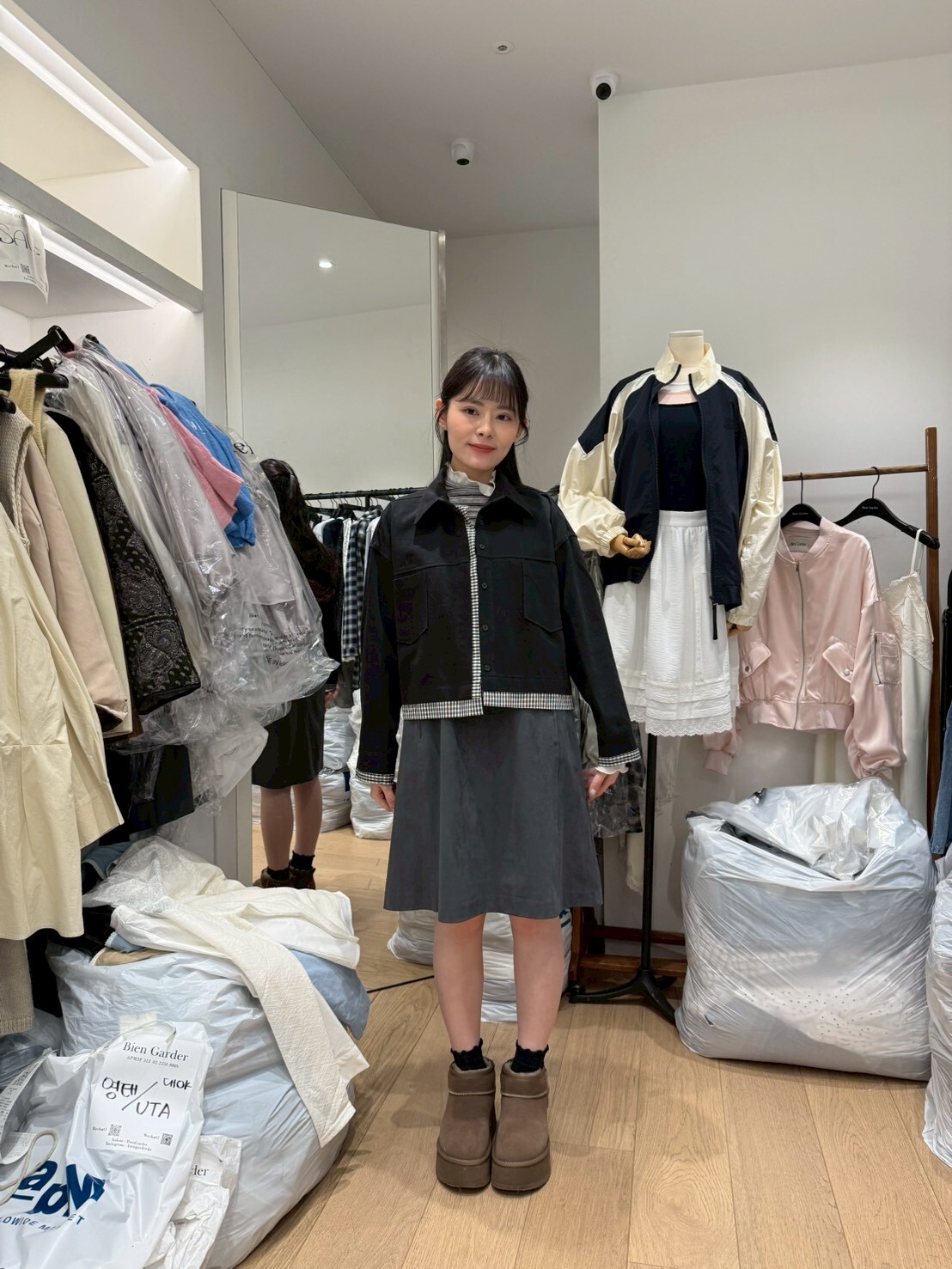 BG5414 拼接鈕扣外套 *特價* (優惠碼同充值購物金不適用)