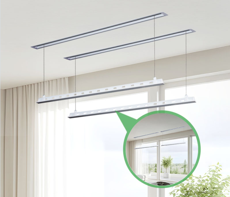 安裝後客廳空間整潔，無任何晾衫架阻礙