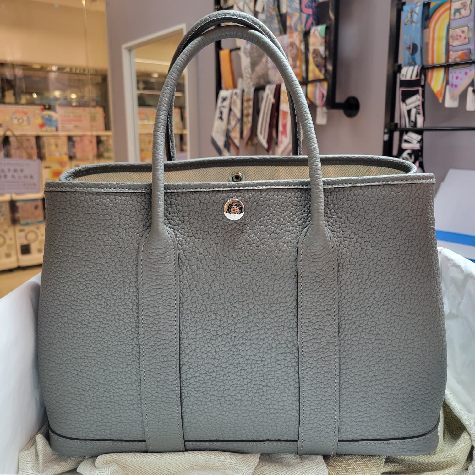 99%NEW HERMES GARDEN PARTY 30 0L GRIS MEYER CK 0L 積雨雲灰 銀扣
