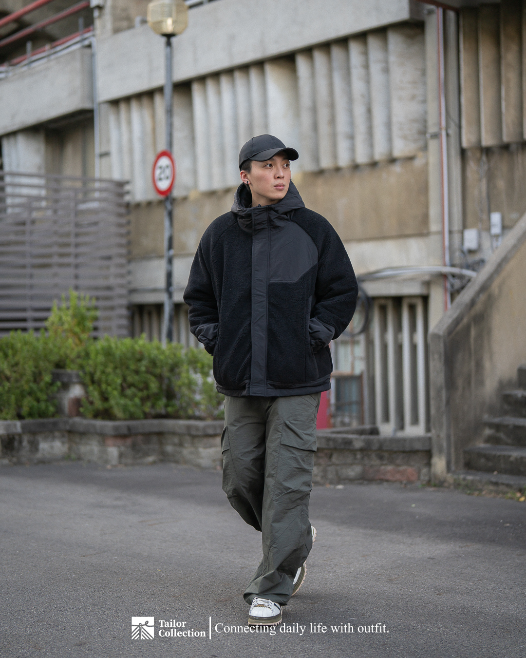 #預購 SBG套裝 絨毛拼接寬鬆鋪棉外套+完美版型立體口袋彎刀長褲