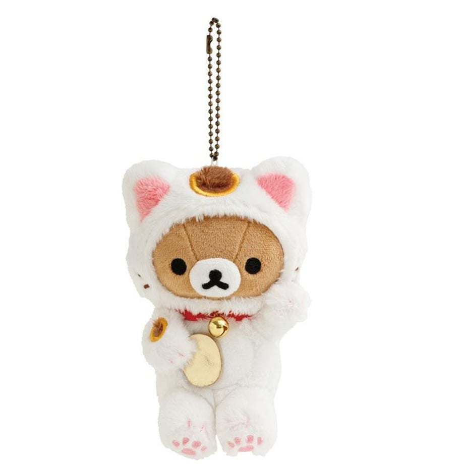 2025AW Rilakkuma (Tea House) Limited Edition Lucky Cat Hanging Plush 草津 限定 招財貓 拉拉熊 玩偶 吊飾 現貨 MO92501