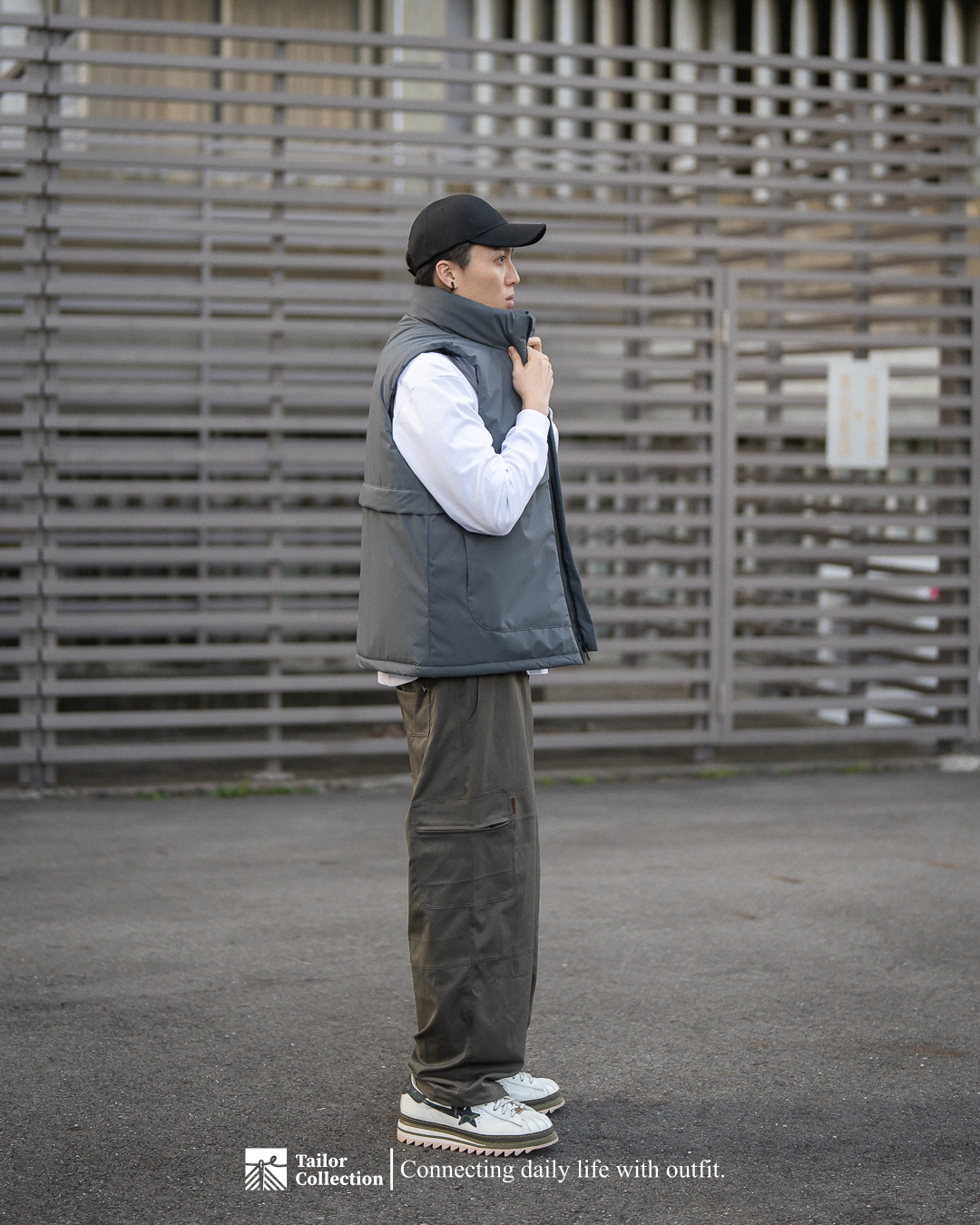 #預購 SBG套裝 日系鋪棉大口袋背心+寬鬆簡約立體剪裁長褲