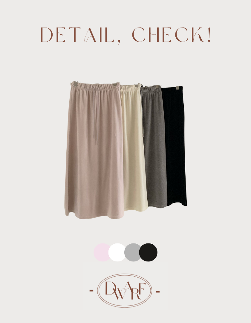 《KR》絨面綁帶傘形長裙