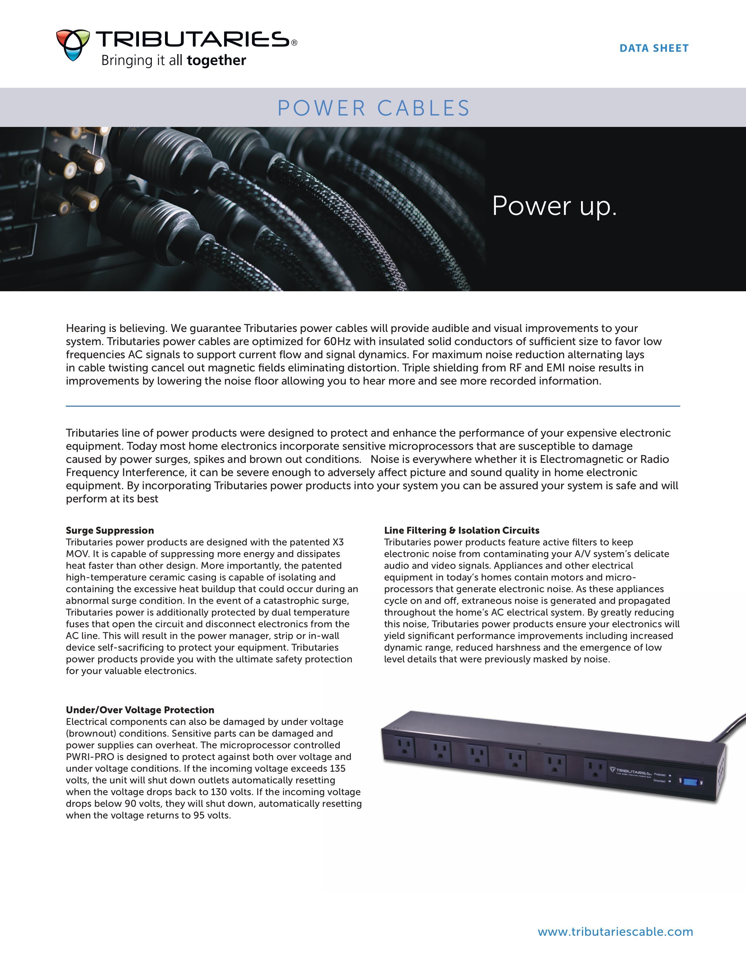 Tributaries 8P-C7 MKII C7/US Power Cable Sales Sheet 1