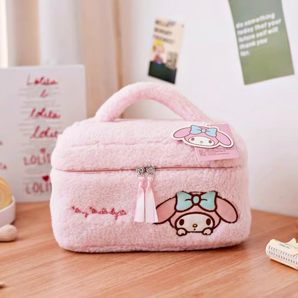 MY MELODY  Sanrio 毛絨化妝品收納包 化妝包