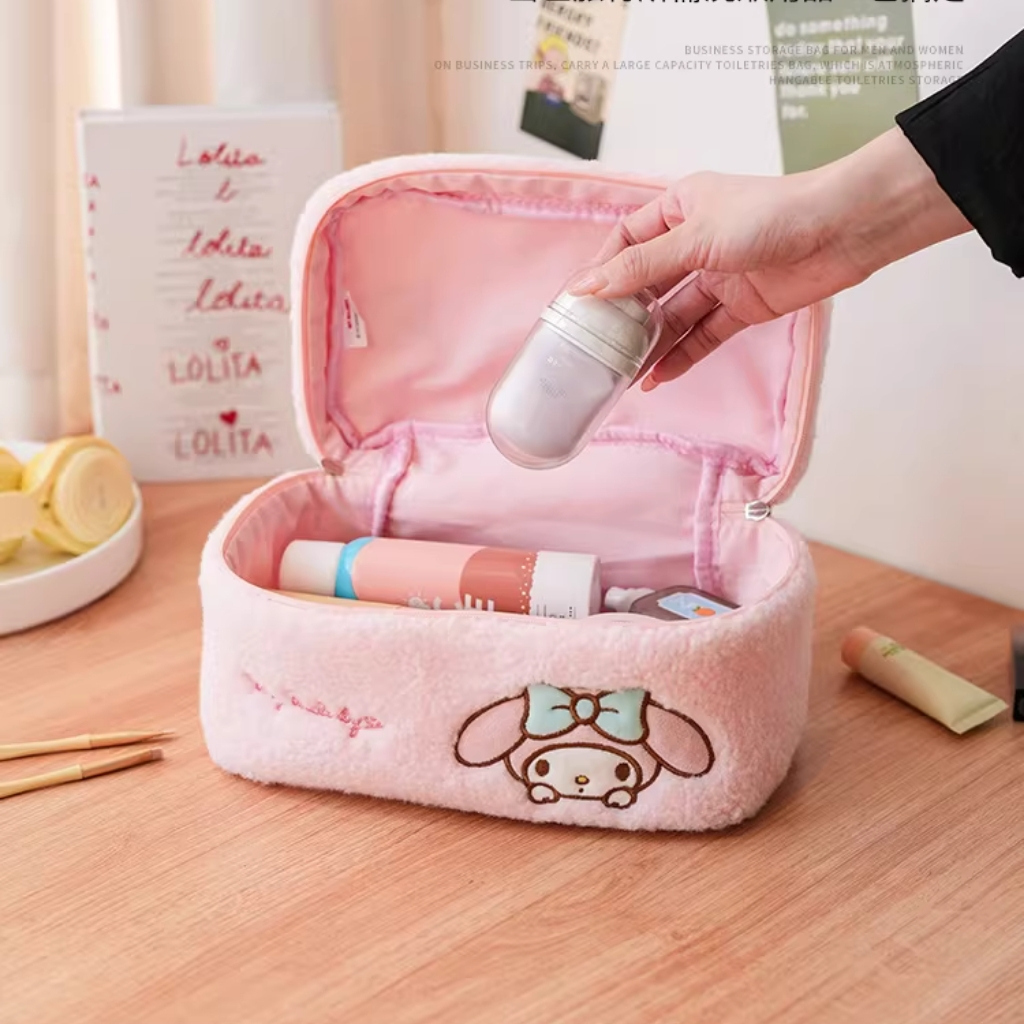 MY MELODY  Sanrio 毛絨化妝品收納包 化妝包