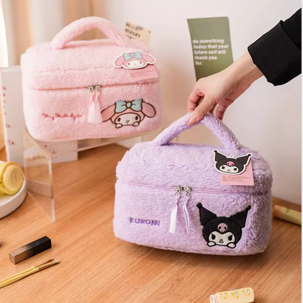 佻皮魔女 Sanrio 毛絨化妝品收納包 化妝包