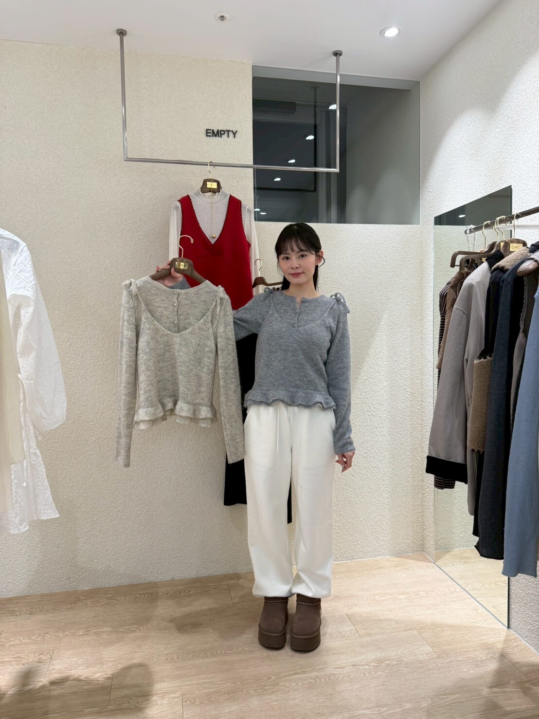 EP5425 羊毛兩背心長袖外套 *特價* (優惠碼同充值購物金不適用)