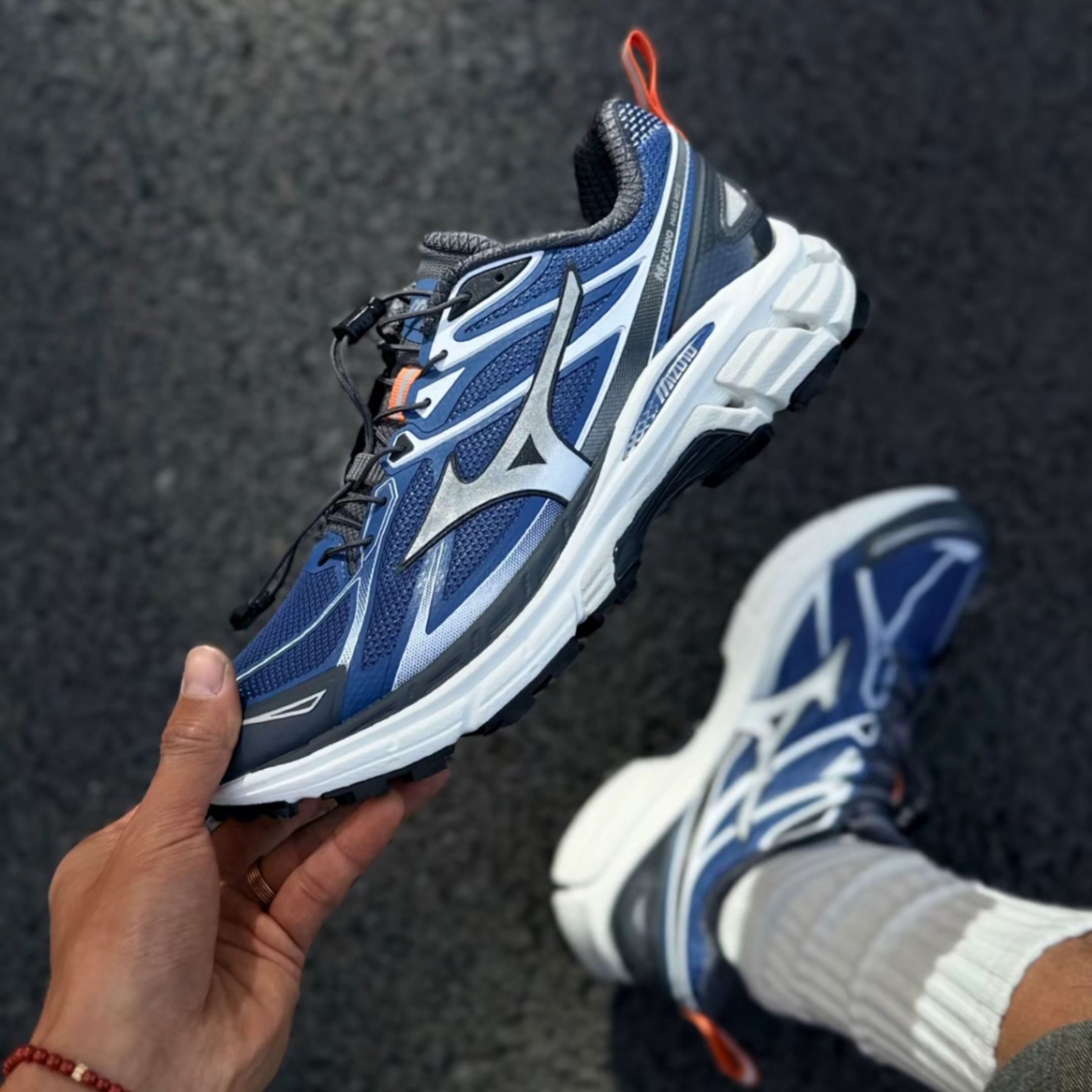 NICEDAY 代購 Mizuno Halo Mix TL 藍灰 藍銀 銀 復古 深藍 慢跑 D1GH251207