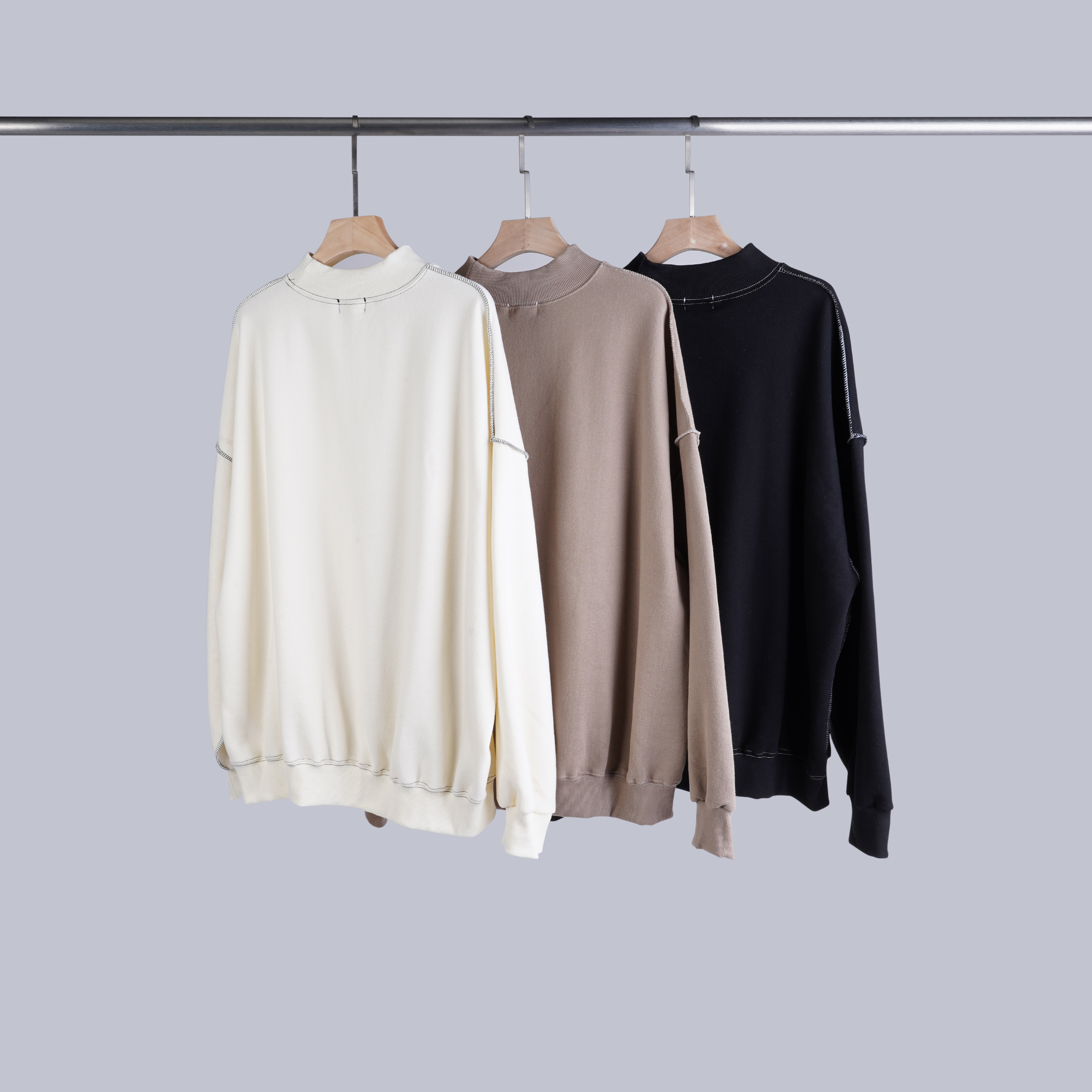 反車線半高領內刷毛上衣 | 3色