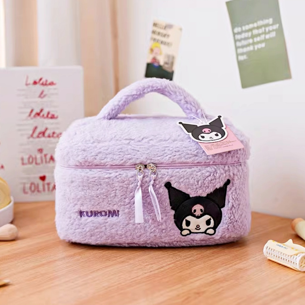佻皮魔女 Sanrio 毛絨化妝品收納包 化妝包