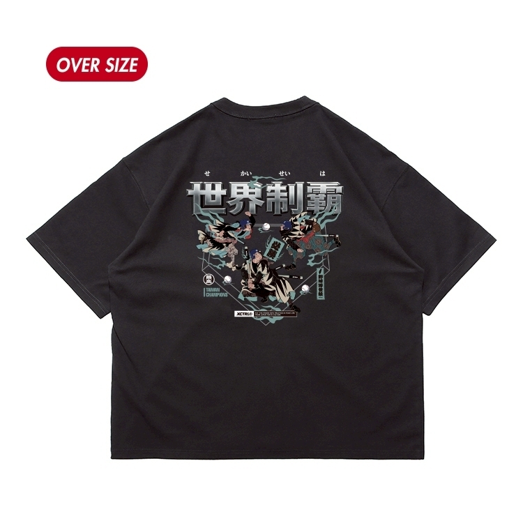 XCTRL 世界制霸寬版短T-黑