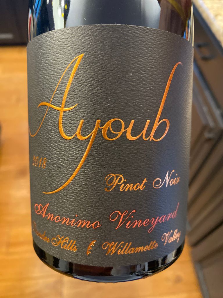 Ayoub Anonimo Vineyard Pinot Noir 2019