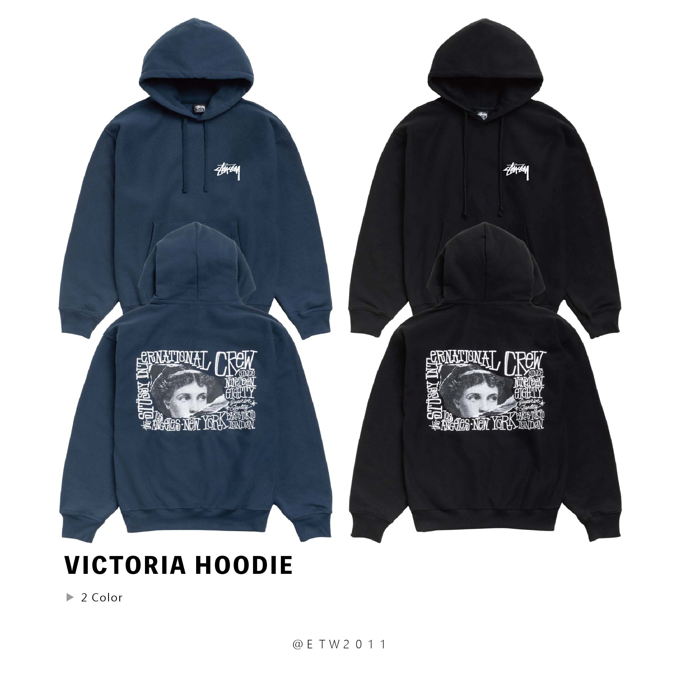 ☆ETW☆【EASY TO WEAR】Stussy 26SS VICTORIA HOODIE 維多利亞 帽T 連帽 秋冬 草寫字 LOGO
