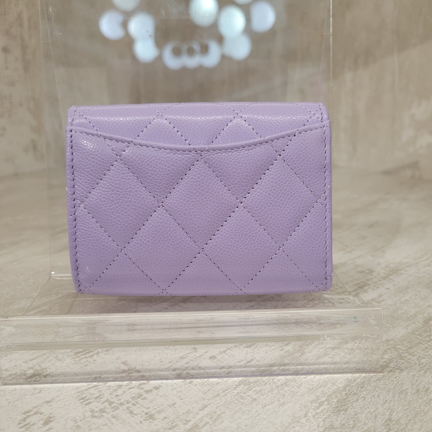 CHANEL AP0220 CARD HOLDER XL PURPLE SILVER CAVIAR 紫色 卡包 XL