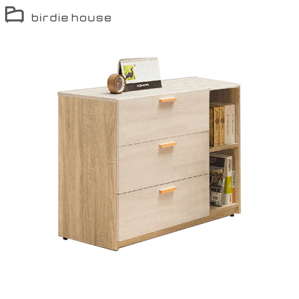 柏蒂家居-席拉3.5尺三抽右開放收納置物櫃