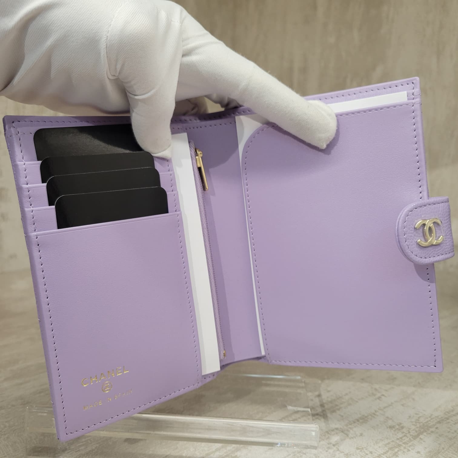 CHANEL AP3791 PASSPORT HOLDER PURPLE SILVER CAVIAR 紫色 萬用護照