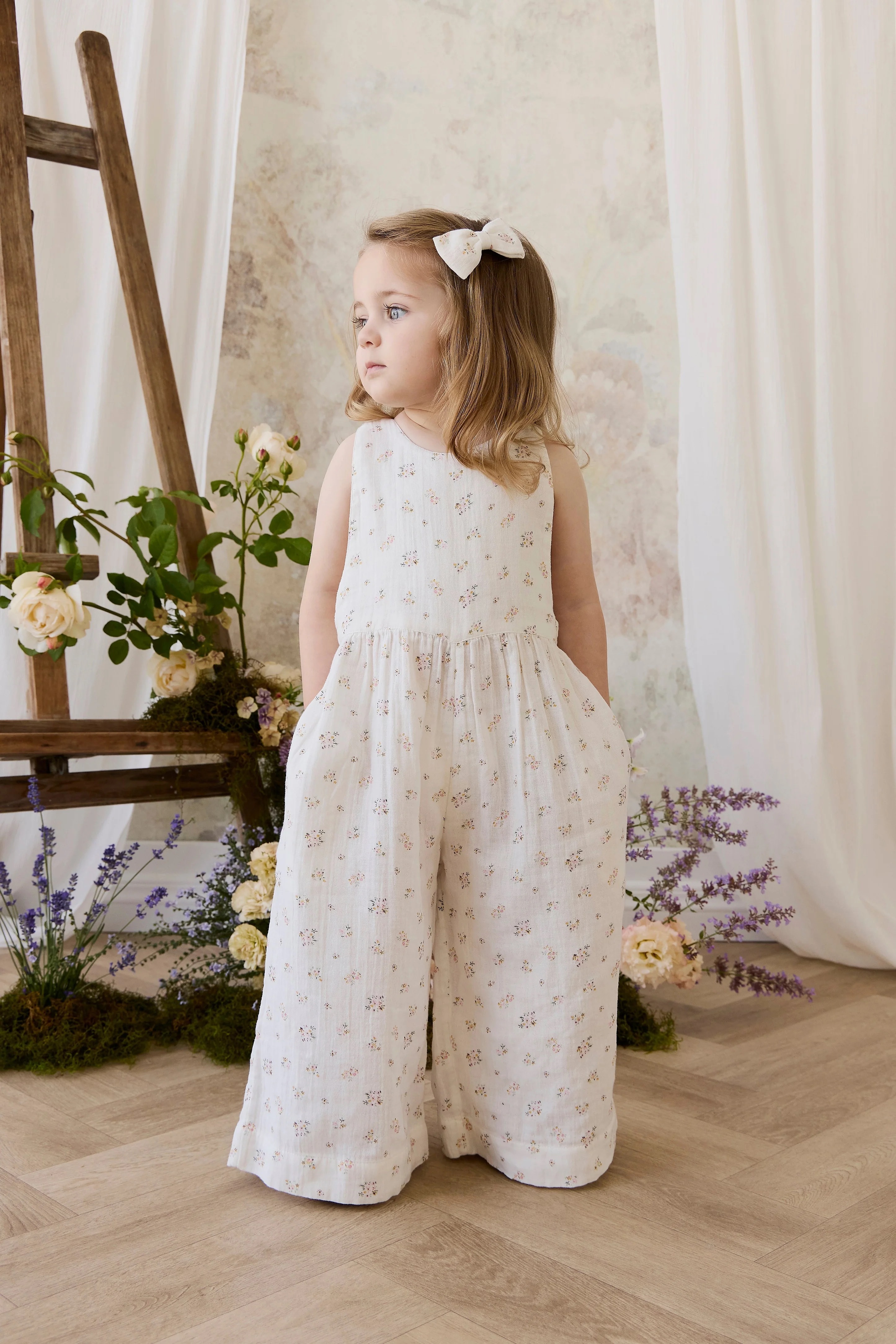 【預購】JAMIE KAY -Organic Cotton Muslin Marceline Jumpsuit （ Ayla Whisper）