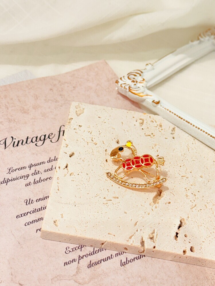 三顆紅球搖搖小馬別針