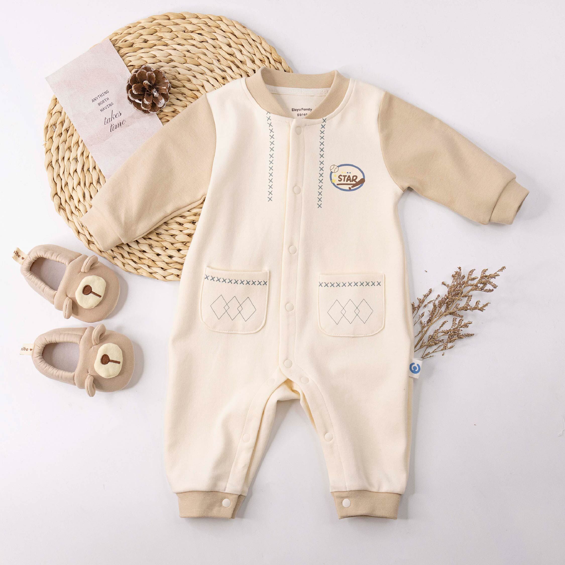 衣拉語【JG5215】帥氣棒球印花連身衣