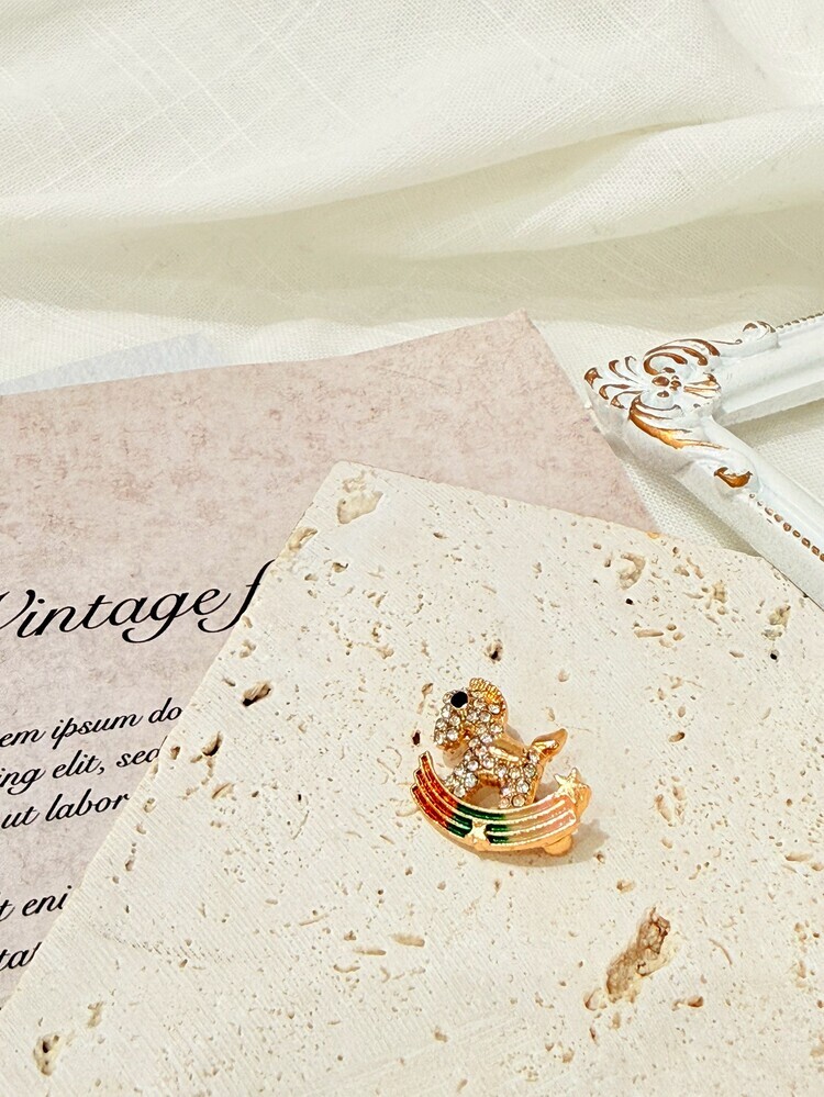 滿鑽七彩流星小馬別針