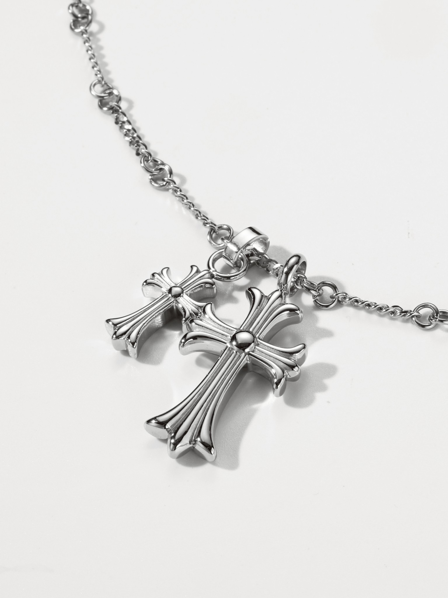 UCDF 大小 鑲鑽 十字架 細鏈 項鍊 UCA005