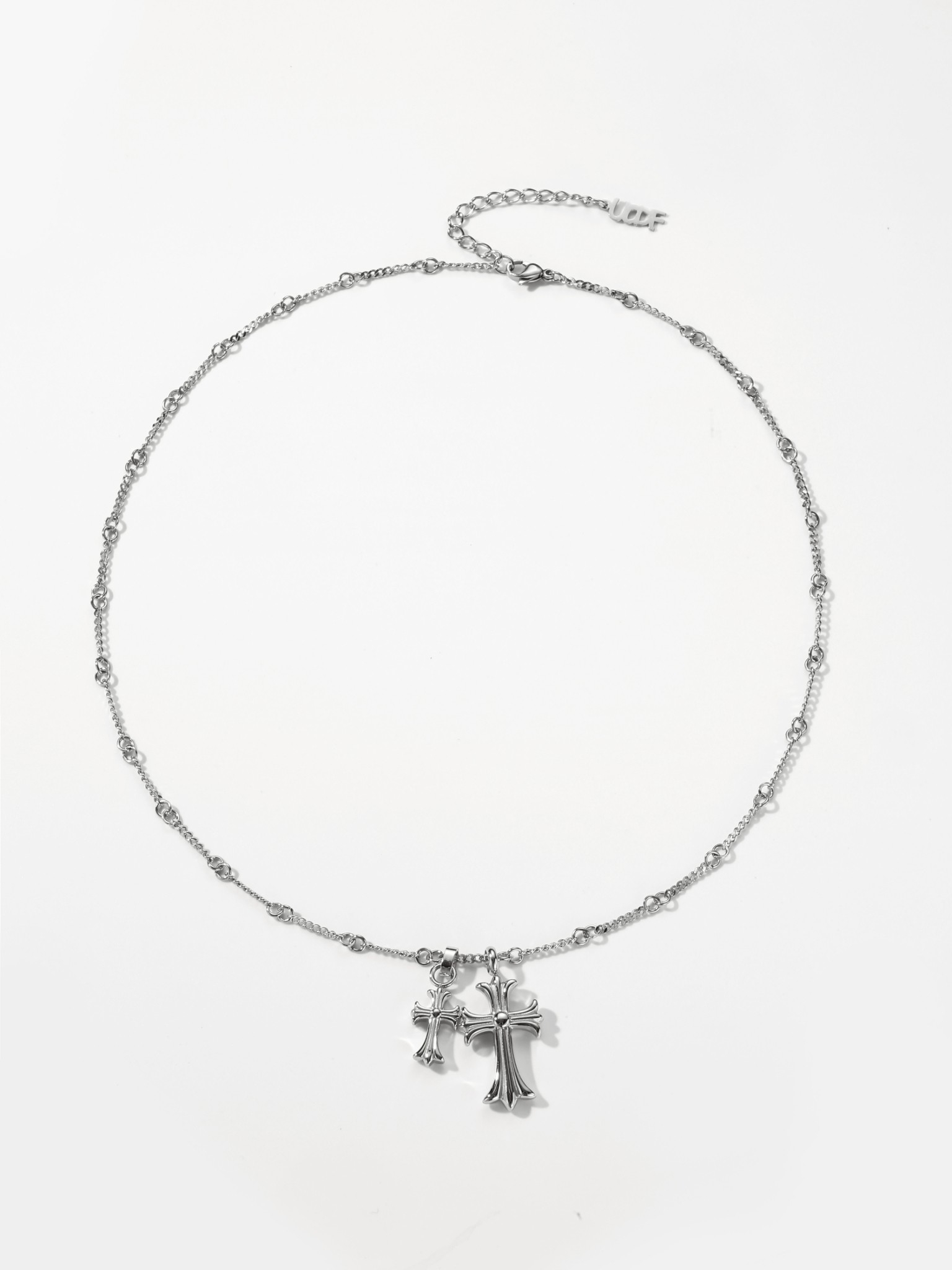 UCDF 大小 鑲鑽 十字架 細鏈 項鍊 UCA005