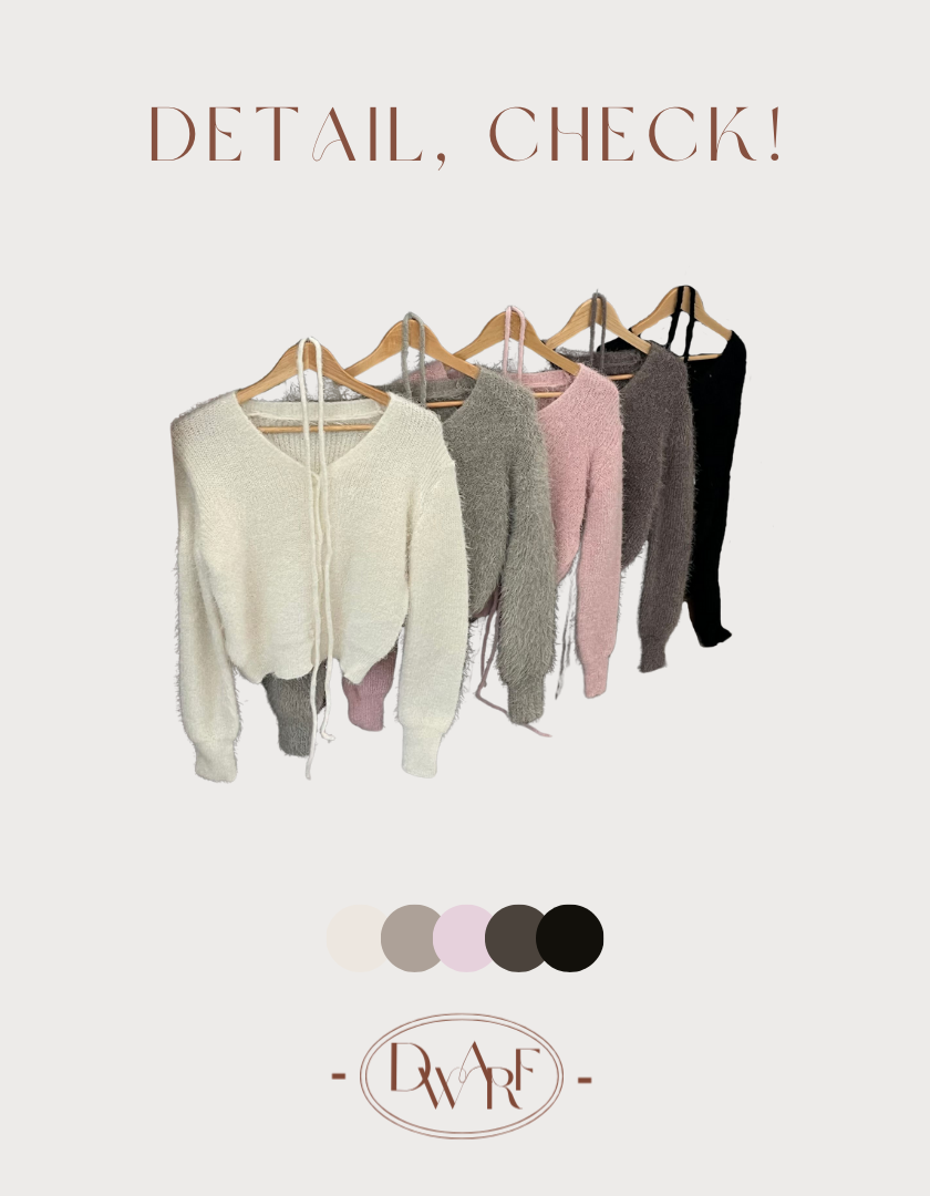 《KR》毛茸茸掛頸短版毛衣