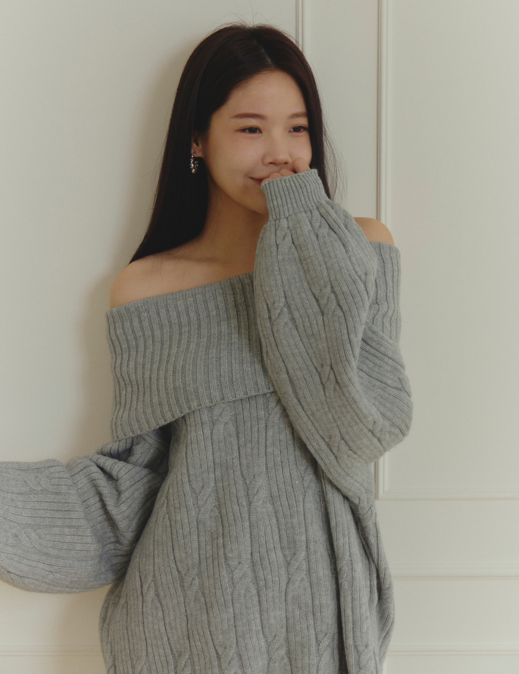 平口大翻領麻花毛衣（2尺寸）