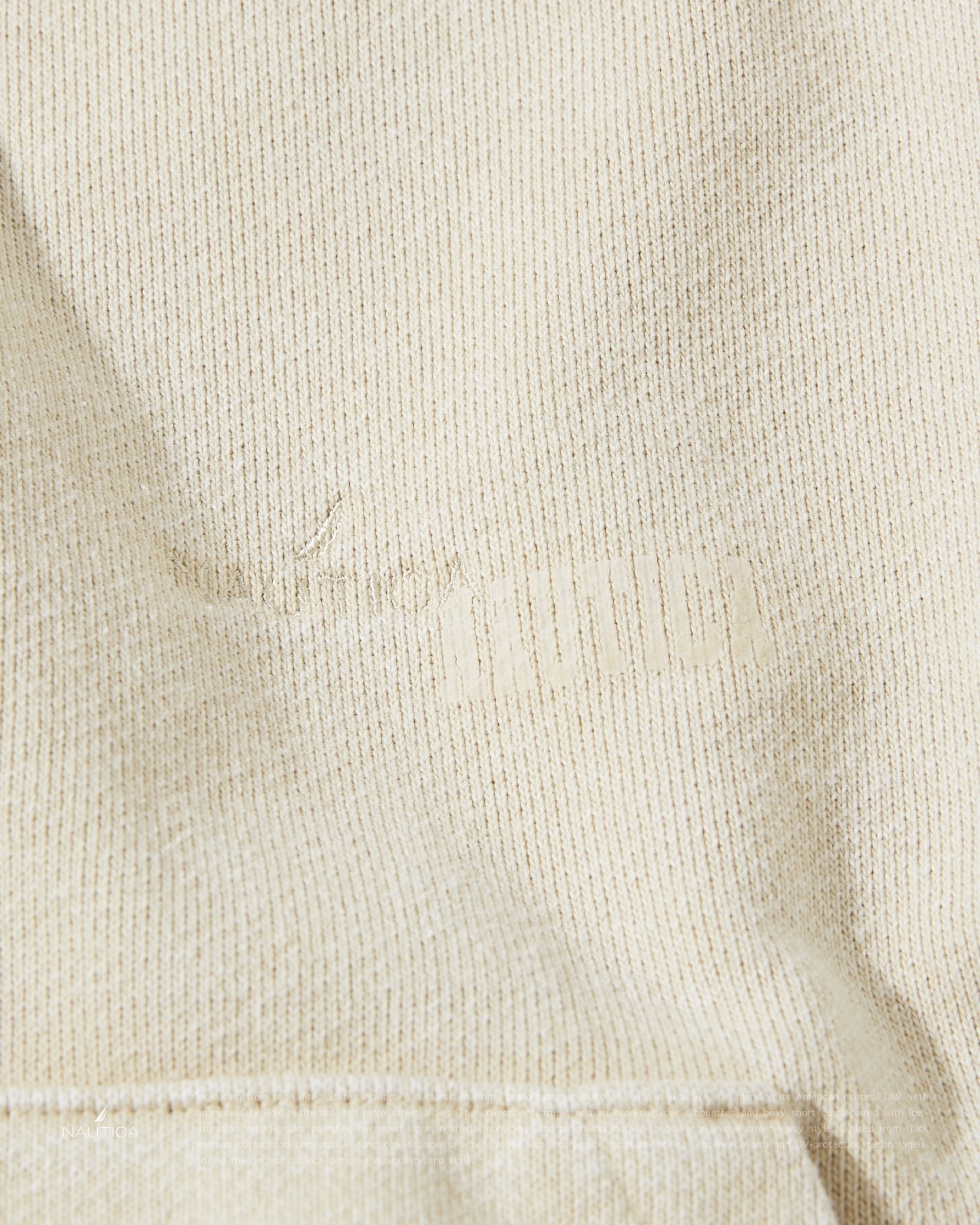 NAUTICA - Bleach Washed Hidden Logo Sweat Zip Hoodie