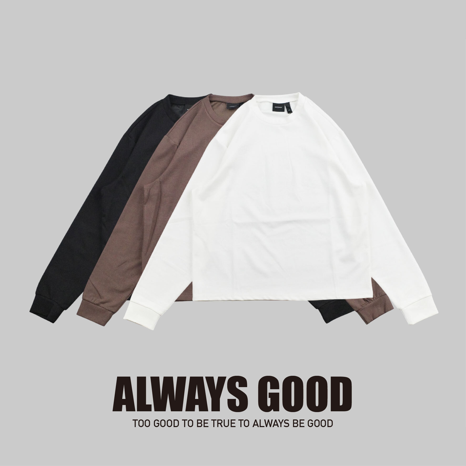 『Always_Good』保暖 BOXY 短版 內搭 薄長袖