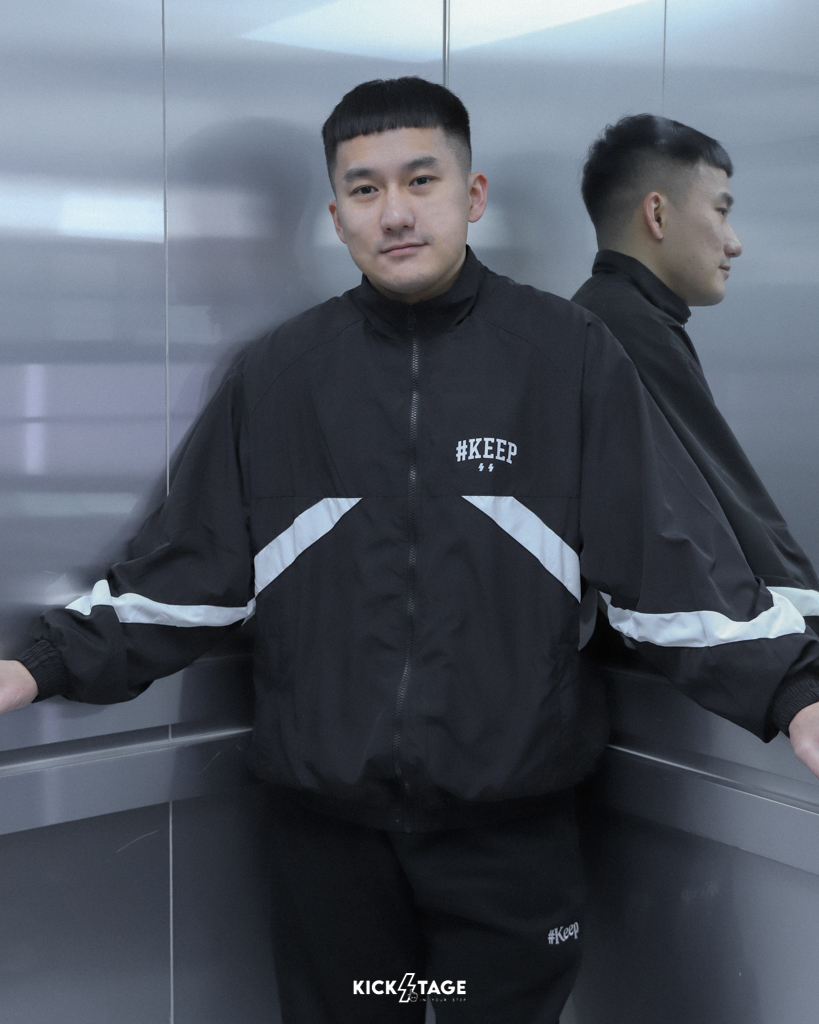 #KEEP ARC SHADOW SPORTS JACKET 黑色 閃電 落肩 網布內裡 風衣 弧影 運動 外套【KS332】