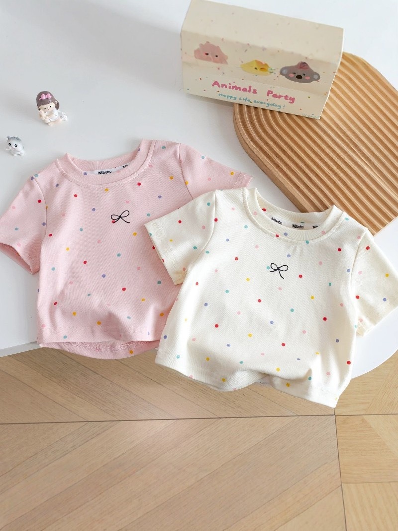 彩色小圓點短袖上衣